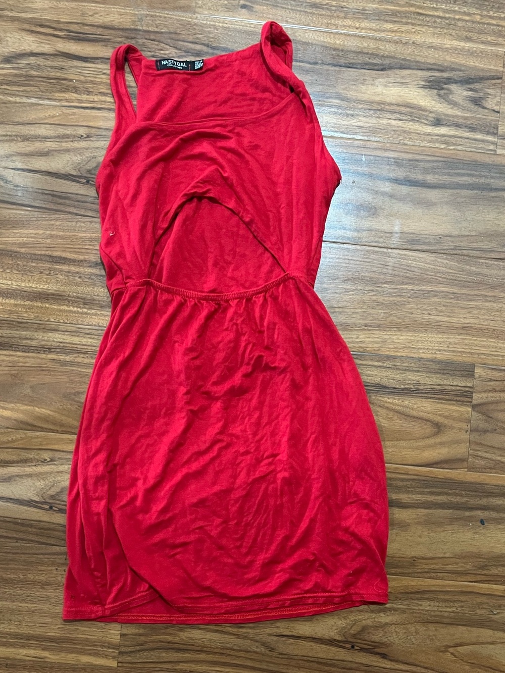 Nastygal Bright Red Cutout mini bodycon Dress